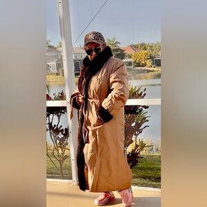 Reversible 2 in 1 Puffer Coat transforms into full length Fur Coat